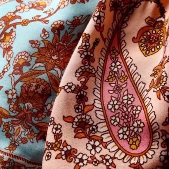 Paisley Boho Floral Gypsy Print Skirt Tassel Pink - Picture 6 of 12